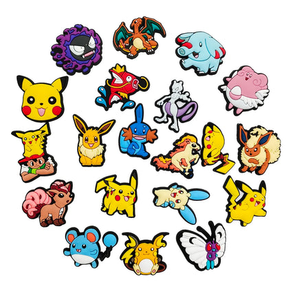 Aoger Pokemon Shoe Charms - Dinosaur PVC Sandals Decoration Buckle - Kids' Gift Accessories