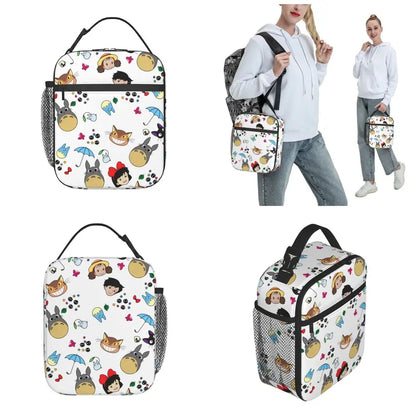 Totoro Miyazaki Anime Insulated Lunch Tote Bag – Portable Thermal Cooler for School & Office