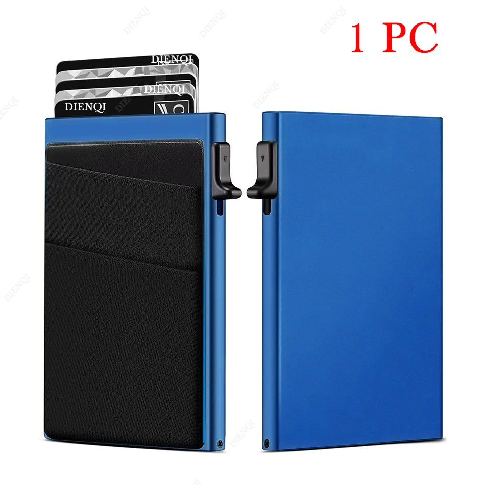 Anti-Theft RFID Aluminum Card Holder – Minimalist Smart Wallet Metal Case for Card Protection