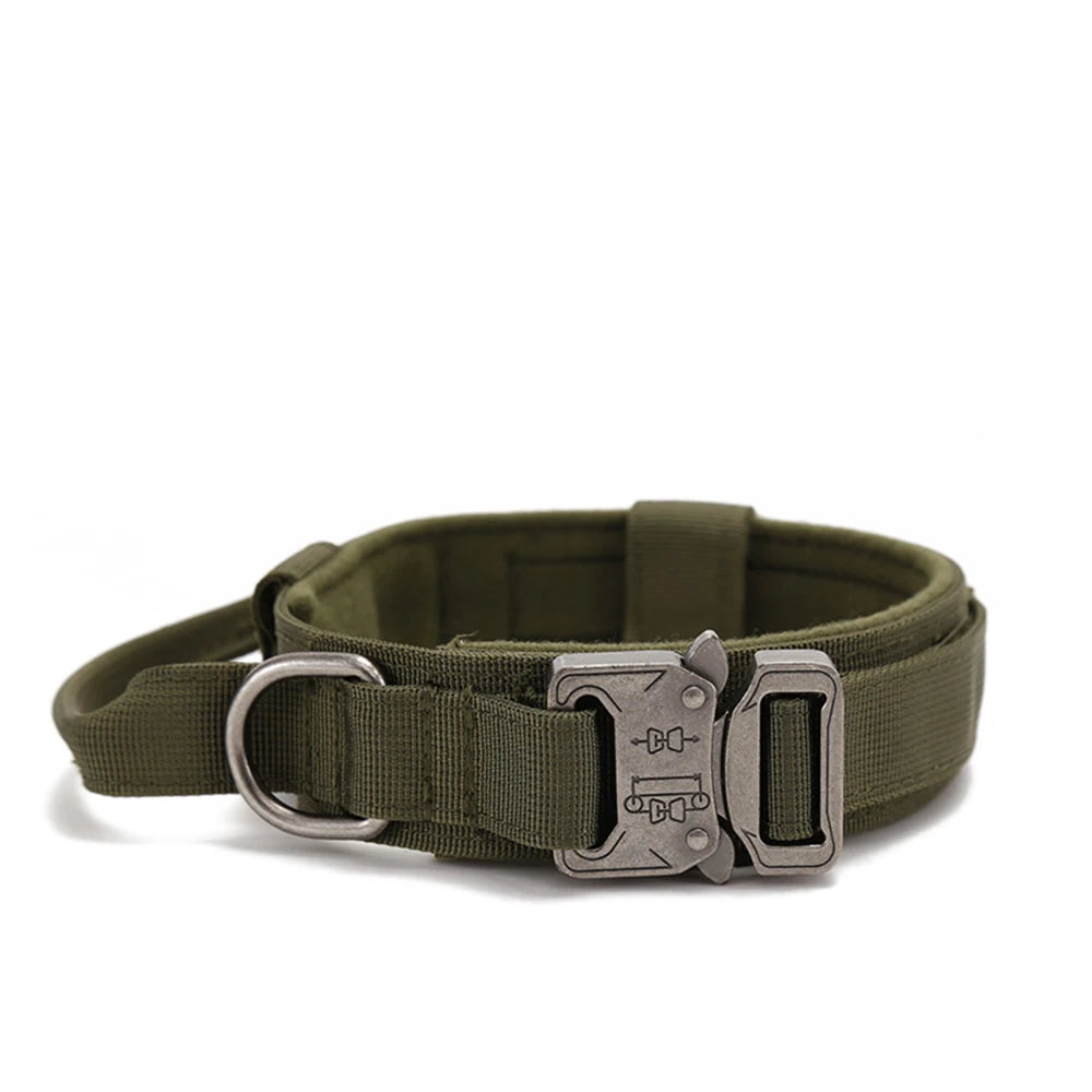 Durable Nylon Pet Dog Collar & Leash Set – Reflective Tactical Training Collar for Large Dogs
