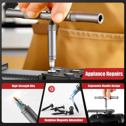 VMAN 24-in-1 Multifunction Ratchet Screwdriver Set – Mini Magnetic Bit Repair Kit for PC, Desk & Household Use