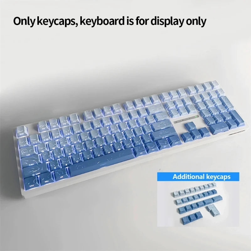 Contour 4.0 Side-Engraved PBT Translucent 97-Key Mechanical Keyboard Keycaps – White Gaming Keycap Set for Magnetic Switch F75 GMK87