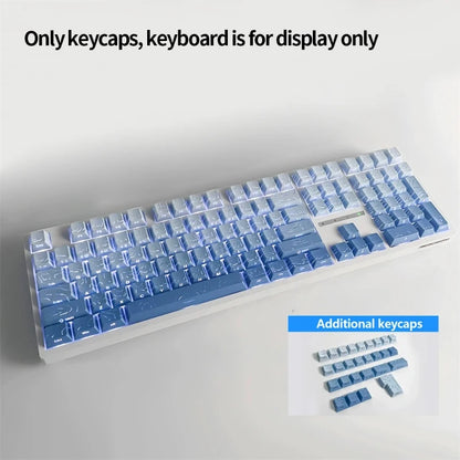 Contour 4.0 Side-Engraved PBT Translucent 97-Key Mechanical Keyboard Keycaps – White Gaming Keycap Set for Magnetic Switch F75 GMK87