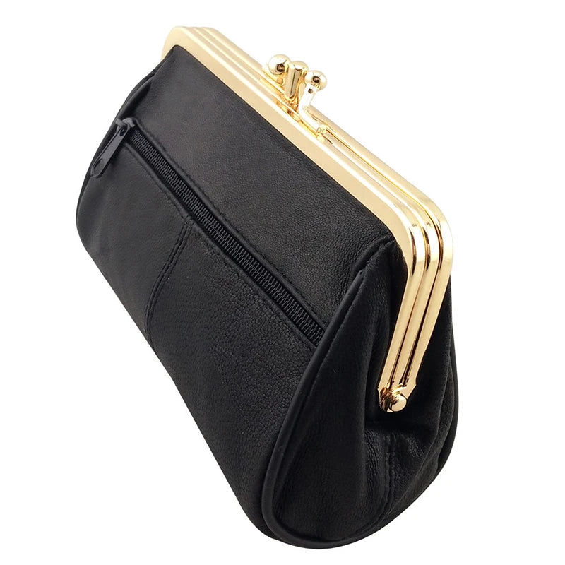BELLO TUTTI Leather Mini Coin Purse - Women’s Small Wallet with Metal Clasp, Key Holder & Card ID Pocket