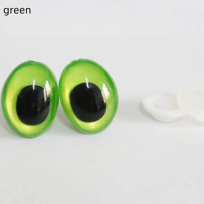 10PCS 3D Colorful Safety Eyes - Oval Crochet Doll Eyes for Amigurumi DIY Toy Making
