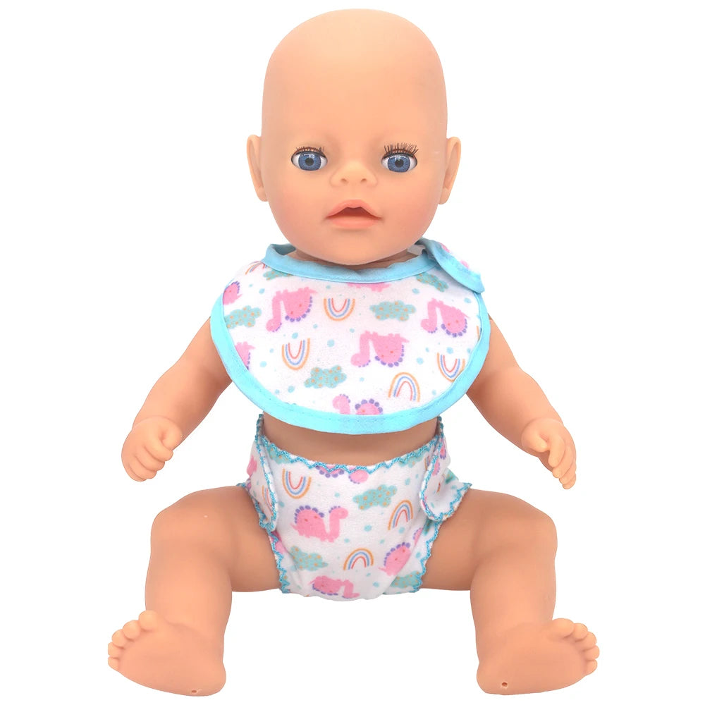 2pcs Doll Diaper Underwear Set - Baby Doll Accessories for 14-18 Inch Dolls, 43cm Baby Born Dolls & Toy Care Play