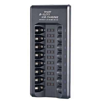 8-Slot Fast USB Rechargeable Battery Charger – AA/AAA NiMH 1.2V with Short Circuit Protection & USB Output