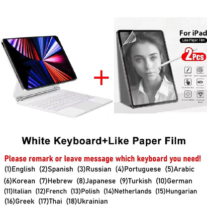 Magic Keyboard Cover for iPad — Magnetic Folio with Backlight for iPad Air 11/13, Pro 11/12.9 & iPad Air 4/5, 10th Gen 10.9-inch