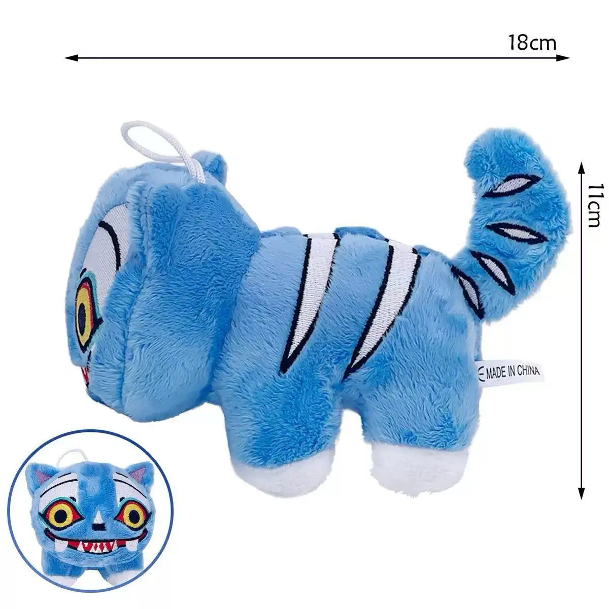 Demons Hunters Purple Tiger Plush Hat with 3 Eyes – Cute Monster Stuffed Toy for Fans & Gifts