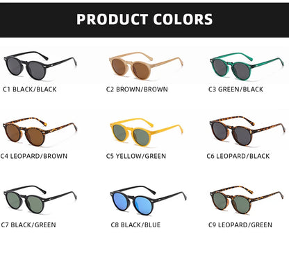 Retro Round Polarized Sunglasses – Vintage Fashion Shades for Men & Women, Driving Eyeglasses