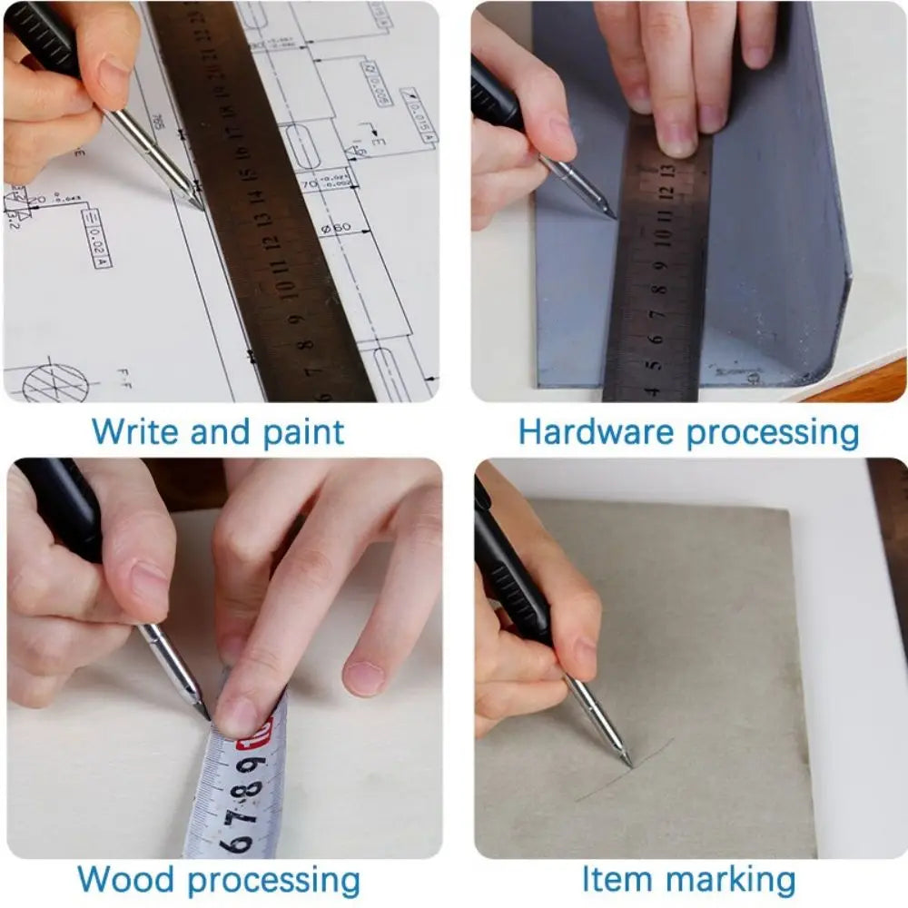 Carpenter Pencil Set for Woodworking - 5 Colors Mechanical Pencils with Refill for Carpentry Marking & Construction Jobs
