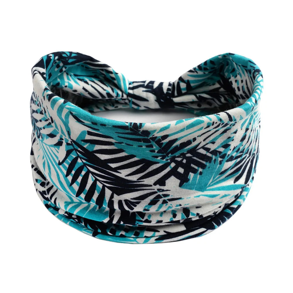 Bohemian Wide Cotton Stretch Headband for Women – Turban Headwrap, Bandage Hairband, Bandana Hair Accessories