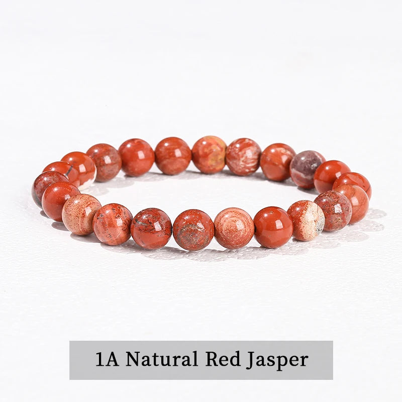 Natural Stone Beaded Bracelet - Obsidian, Fluorite & Quartz Healing Stretch Jewelry for Men & Women