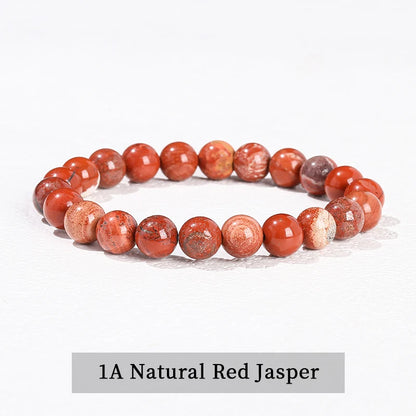 Natural Stone Beaded Bracelet - Obsidian, Fluorite & Quartz Healing Stretch Jewelry for Men & Women