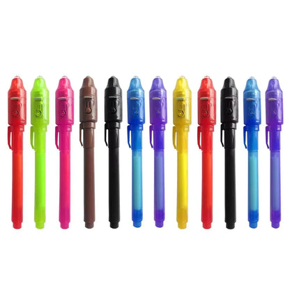 12-Pack Invisible Ink Spy Pens with UV Light — Magic Markers for Secret Messages, Party Favors & Kids’ Gifts