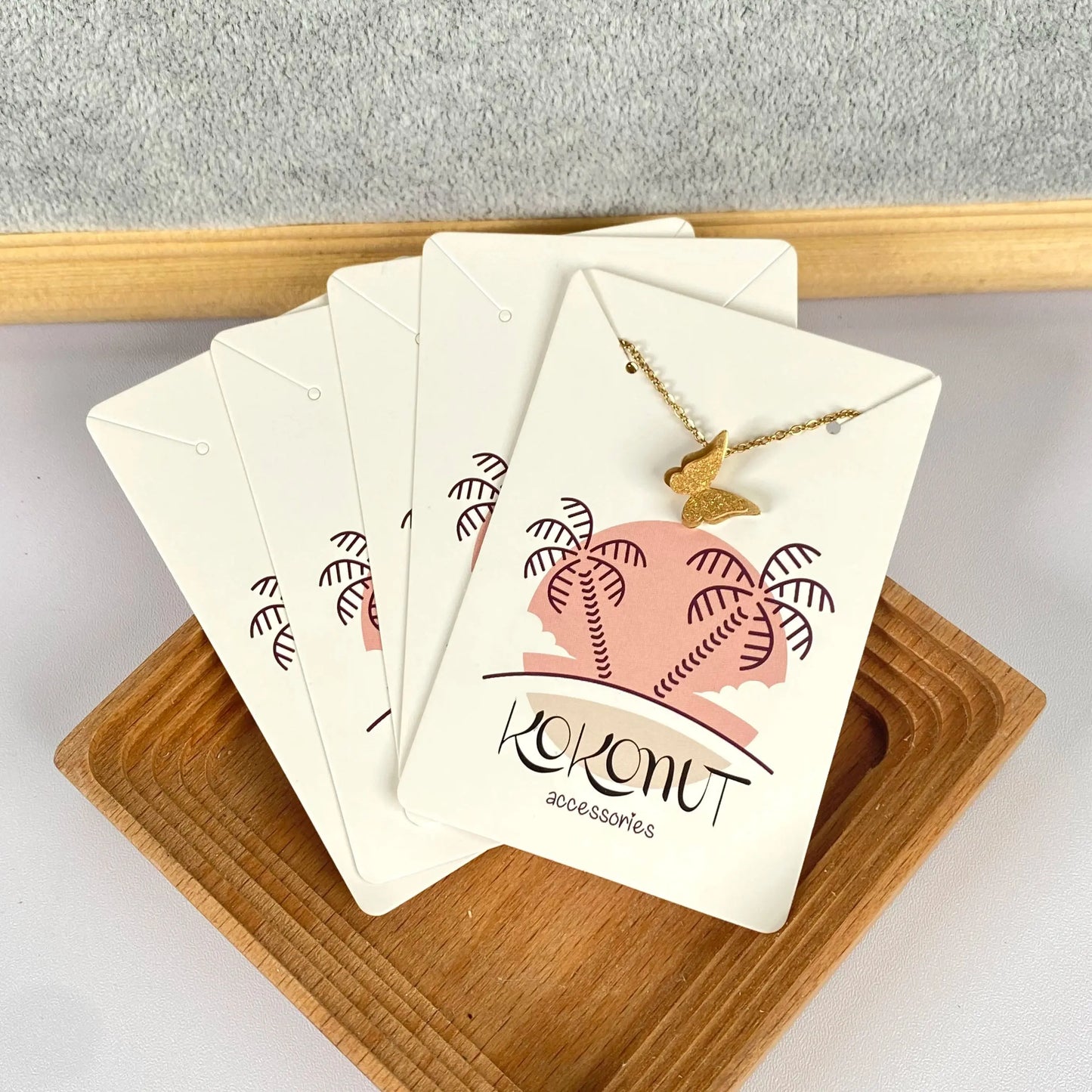 100PCS Kraft Paper Jewelry Display Cards — 19 Sizes in White, Black & Brown for Earrings, Necklaces & Packaging
