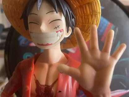 One Piece 42.5cm Straw Hat Monkey D. Luffy Figure – 1/4 Scale Large Smiley Anime Statue, Decorative Doll Toy Gift