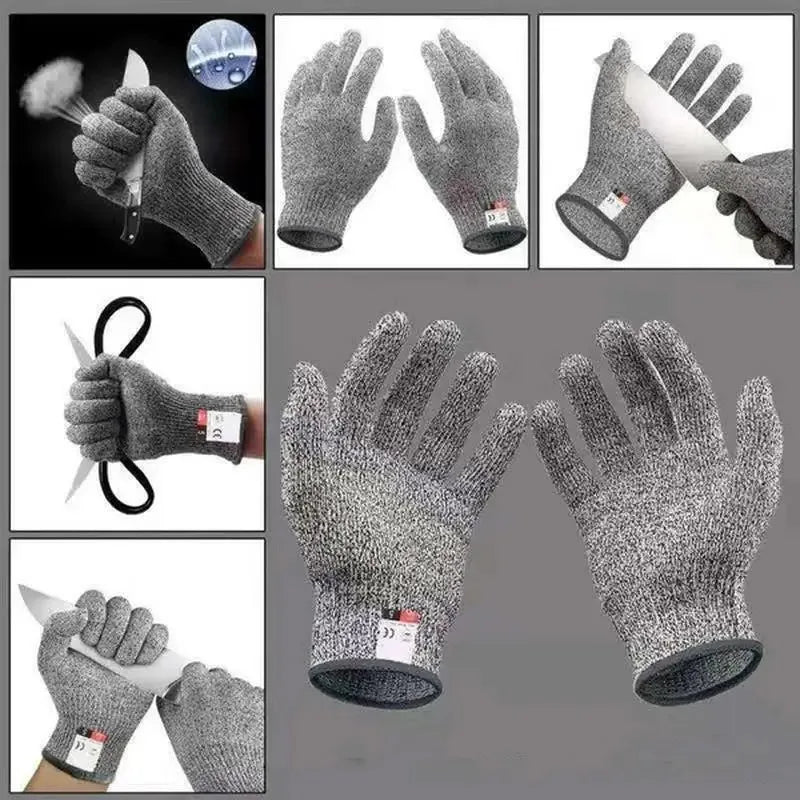 Level 5 HPPE Cut-Resistant Gloves – Protective Knitted Gloves for Kitchen, Gardening, Glass Handling, and Construction