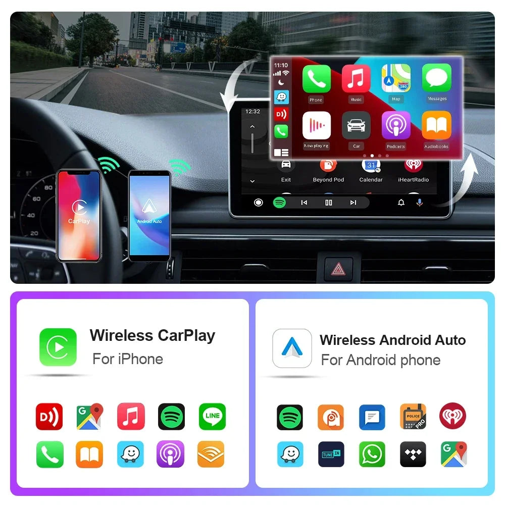 Mini CarPlay Box for Audi, Mercedes, Volvo & Volkswagen – Wireless Android Auto, Bluetooth, Charging, and Siri Support for iOS 15