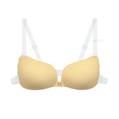 Adhesive Silicone Push-Up Bra - Invisible Backless Lingerie with Transparent Straps for Women