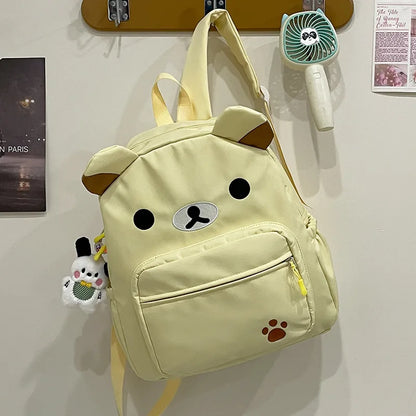 Rilakkuma Anime Backpack — Cute Relax Bear School Bag for Women, Girls & Boys, Outdoor Travel Rucksack Gift