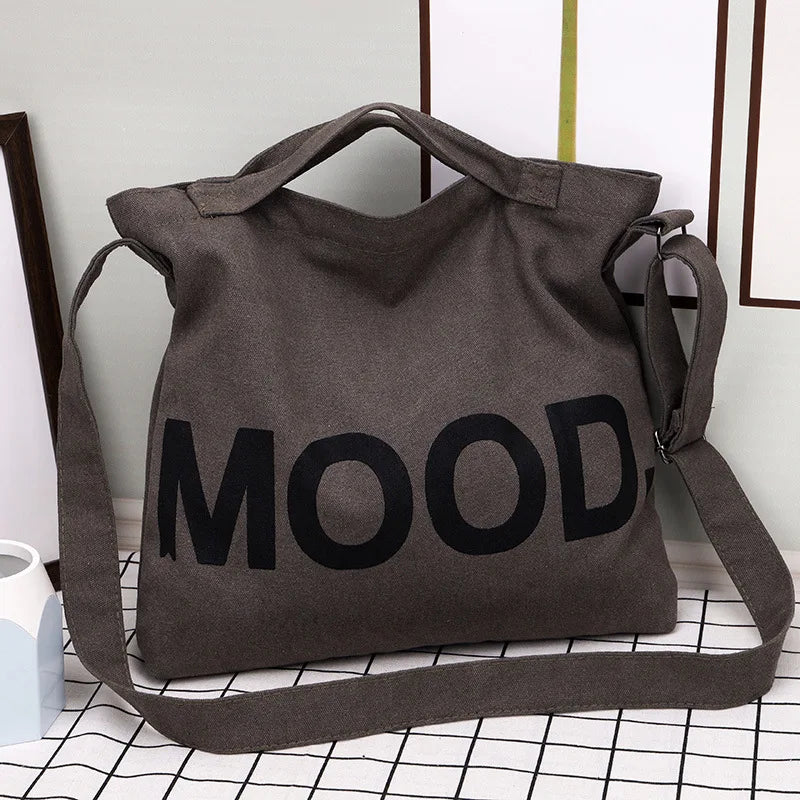 Women’s Tote Bag – Casual Canvas, Large Capacity Designer Handbag, Letters Shoulder & Crossbody Luxury Big Shopper Bag