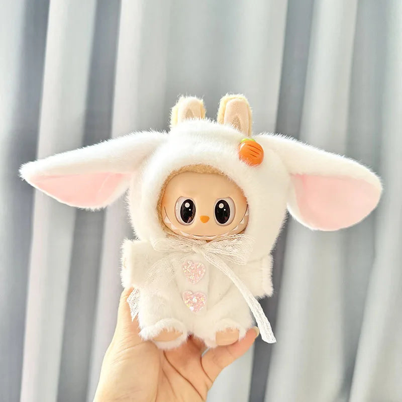 15cm/17cm LABUBU Doll Outfits – Sitting Party Plush Animal Sets for Generations 1-3, Cute Gifts for LABUBU Fans