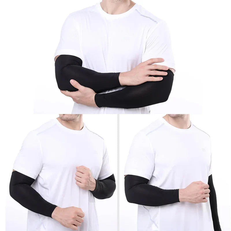 1 Pair Arm Sleeves – Summer UV Protection, Ice Cool for Cycling, Running, Fishing, Climbing, Driving, Arm Warmers for Men & Women