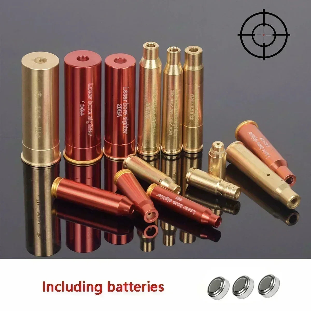 Multi-Caliber Laser Bore Sighter — 12GA, 20GA, 5.45x39, 7.62x39, 9x19mm, .223, .308, .338 Training Cartridge