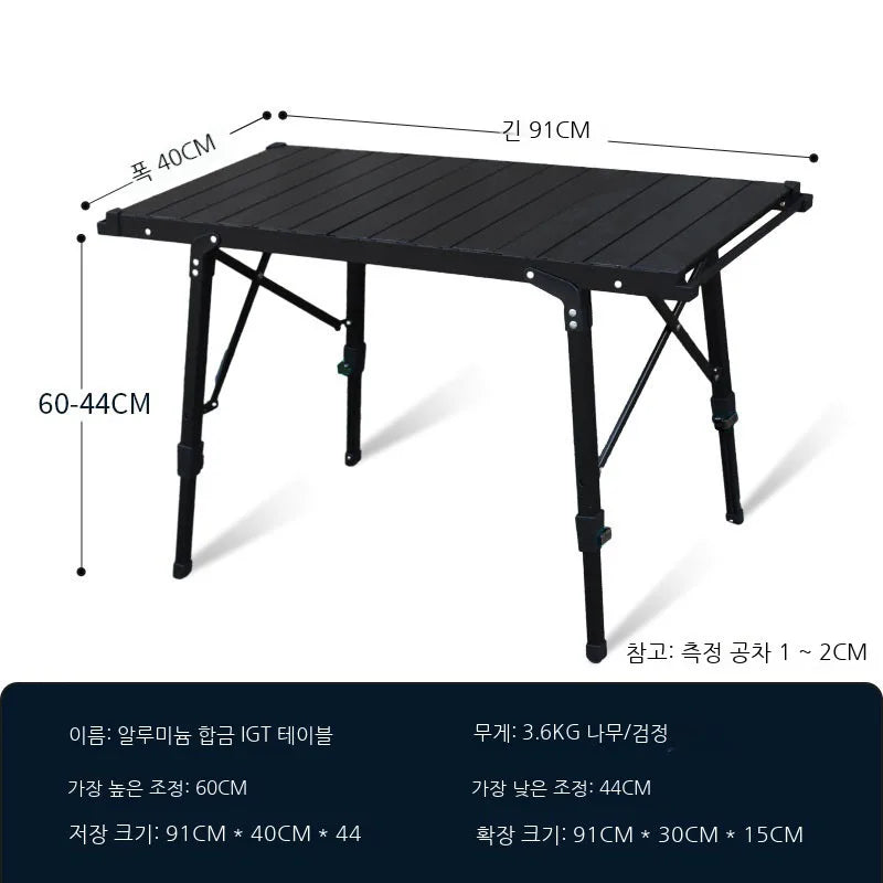 Lohascamping Lightweight Camping Folding Table – Multifunctional IGT Roll Table with Adjustable Legs for BBQ & Desktop Burner