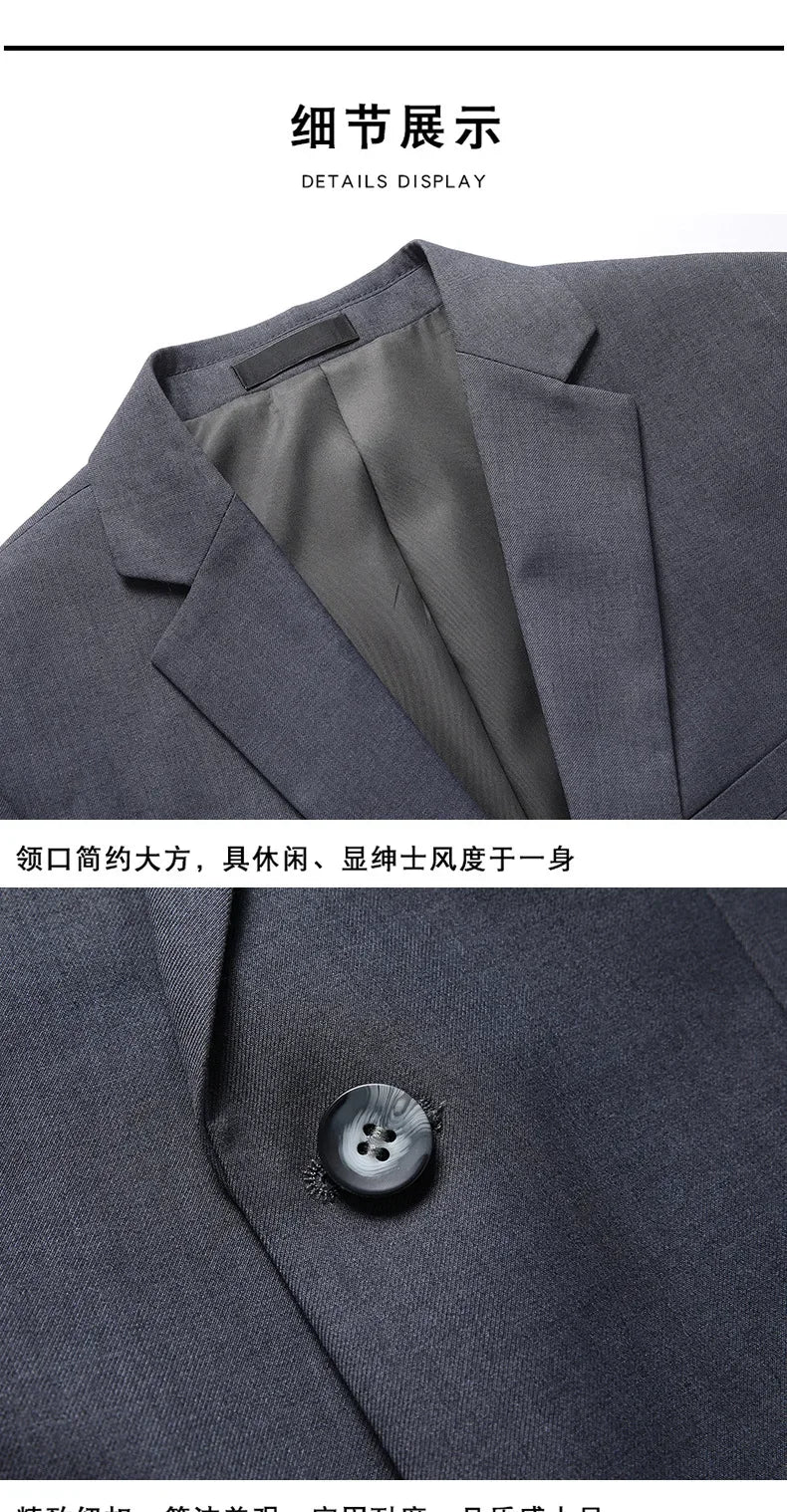2024 Men's 3-Piece Suit Set – Blazer, Vest & Trousers | Formal Business & Wedding Outfit M-6XL