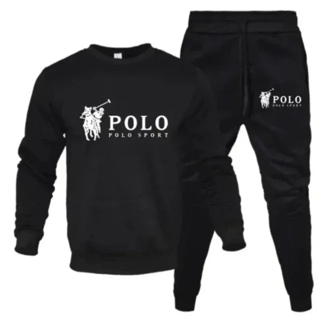 Men’s Autumn Winter Sweatshirt & Jogger Set – Round Neck Casual Sportswear Outfit for Outdoor Fitness & Daily Wear