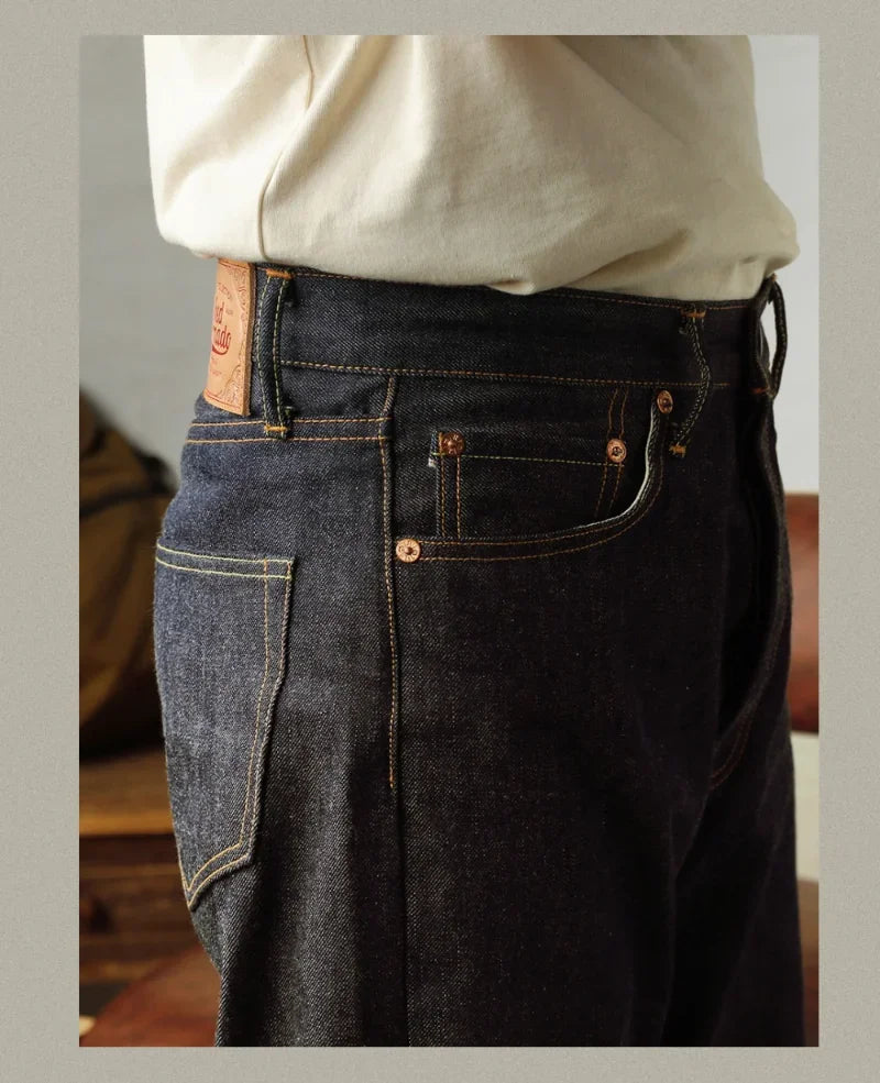Red Tornado 55501 Men’s Jeans – Relaxed Straight Fit Raw Selvedge Denim Amekaji Style Pants