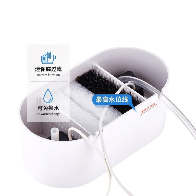 USB Mini Desktop Aquarium with Built-in Water Pump, LED Light, and Filter: Self-Circulation Goldfish Tank