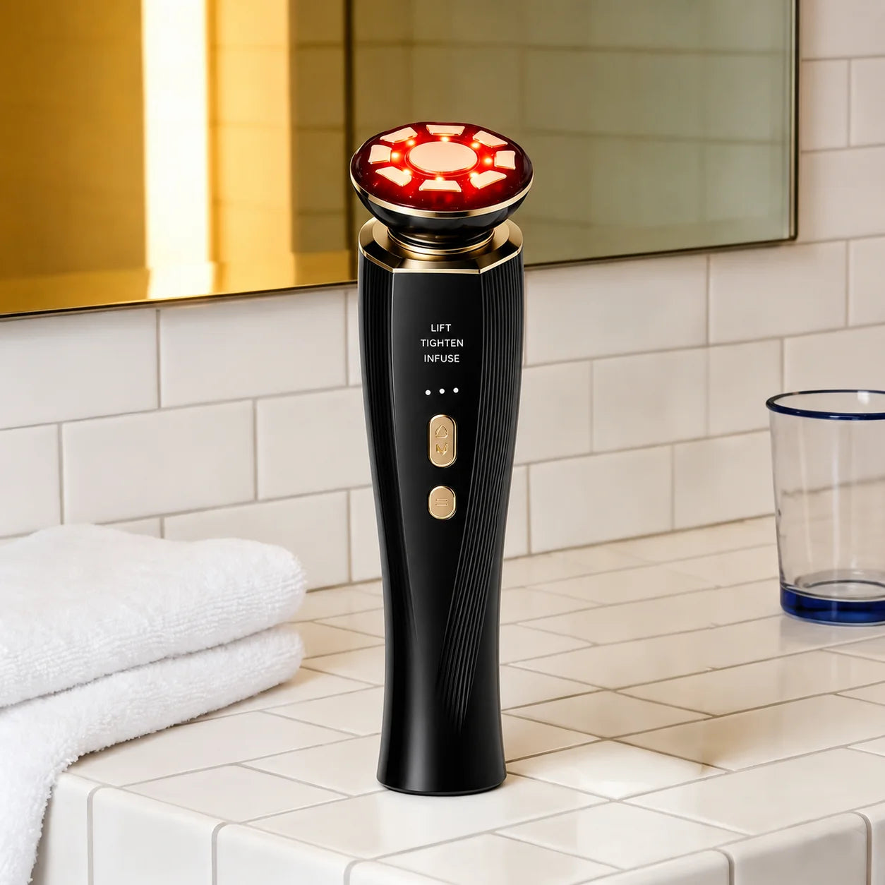 3-in-1 Red Light Facial & Neck Beauty Device - Skin Firming & Skincare Tool for Home Use