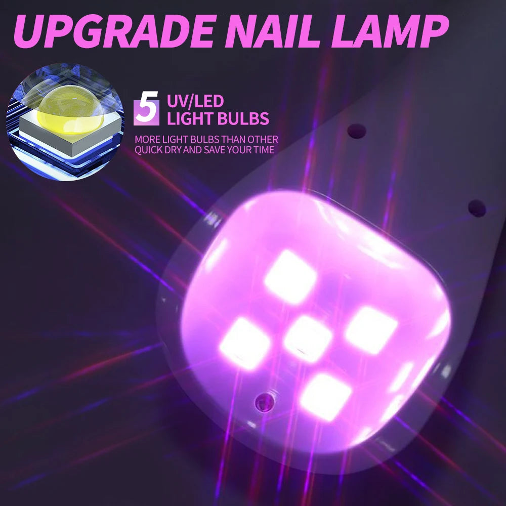 Handheld Rechargeable UV LED Nail Lamp – Mini Quick Dry Gel Polish Dryer for Manicure & Pedicure Home Nail Care Tool