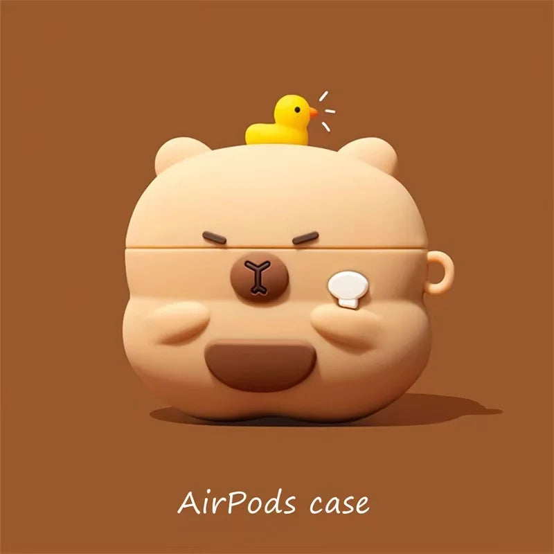 3D Silicone AirPods Case – Cute Cartoon Headphone Charging Cover for AirPods 1/2/3/4 & AirPods Pro 2 (2024)
