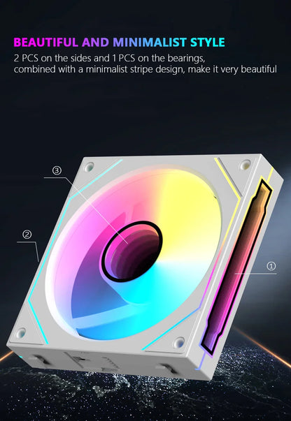 JUMPEAK MX120 360mm Modular Wireless Splicing PC Cooling Fan – 120mm ARGB Case Fan with Infinite Mirror Effect for Computer Water Cooler