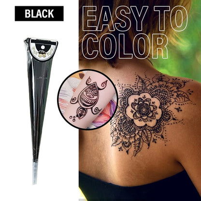 Henna Temporary Tattoo Cone – Non-Toxic Waterproof Body Art Paste for Skin Decoration, Festival & Creative Body Painting