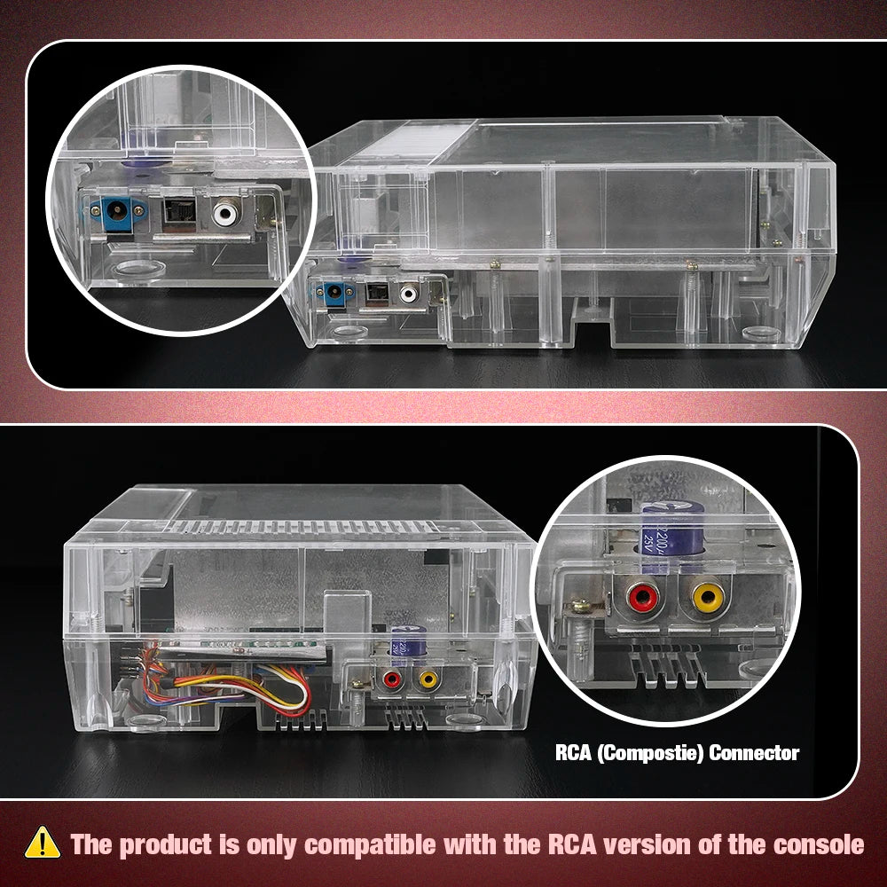 Bitfunx Transparent Replacement Housing Shell for NES - Protective Case for Nintendo Entertainment System Console