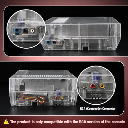 Bitfunx Transparent Replacement Housing Shell for NES - Protective Case for Nintendo Entertainment System Console