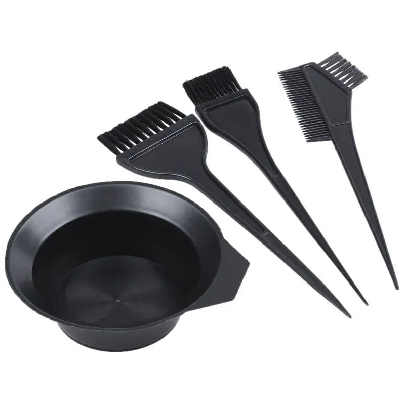 4-Piece Hair Dyeing Kit – Hair Color Mixing Bowl with Brush for DIY Salon & Home Hair Coloring and Bleaching