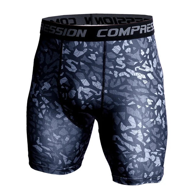 Men’s Compression Shorts – 3D Camouflage Gym Training Tights, Muscle Support Elastic Running & Bodybuilding Sports Shorts