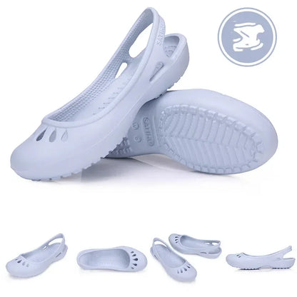 RYAMAG Women’s Clogs Jelly Sandals – Non-Slip Summer Hole Shoes, Waterproof EVA Flat Slippers for Home & Garden