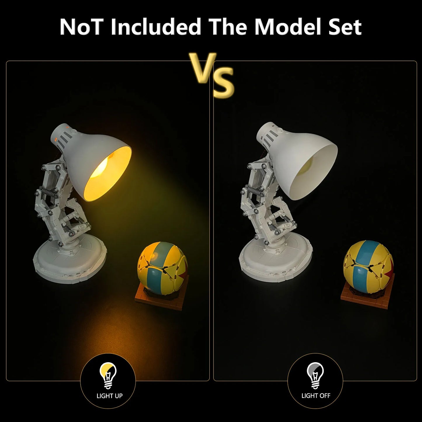 LYBMTWF LED Light Kit for LEGO Luxo Jr. - DIY Building Block Display Lighting Set, Model Not Included