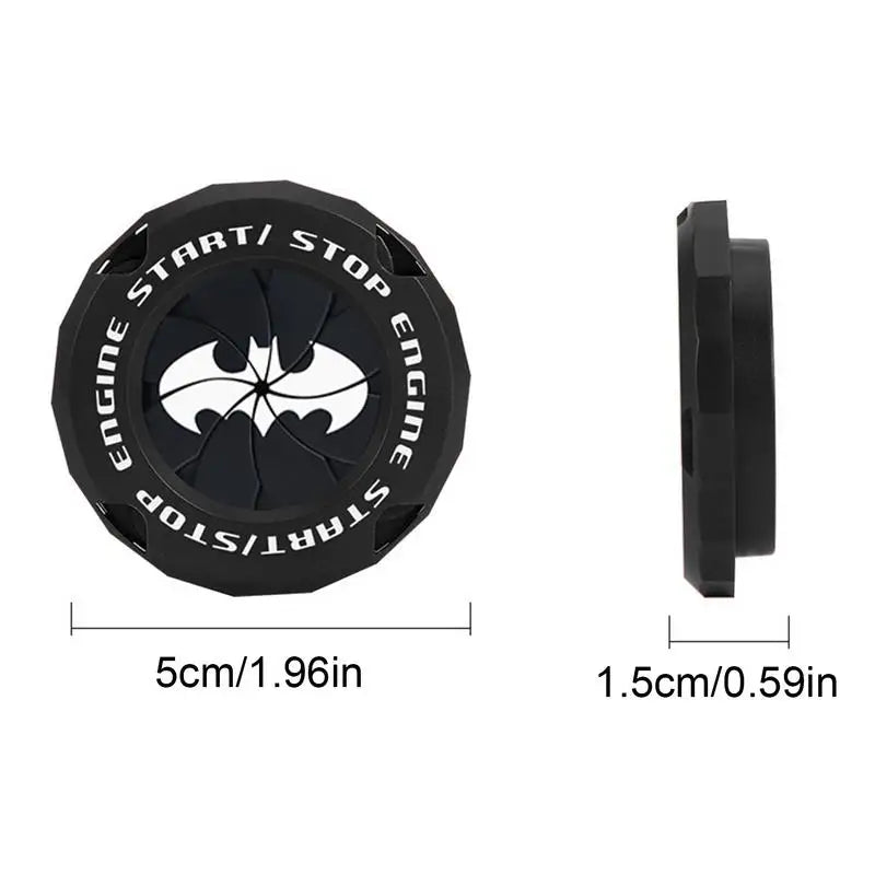 Bat Design Push Start Button Cover – Universal Car Engine Start/Stop Protective Ignition Button Cap Accessory