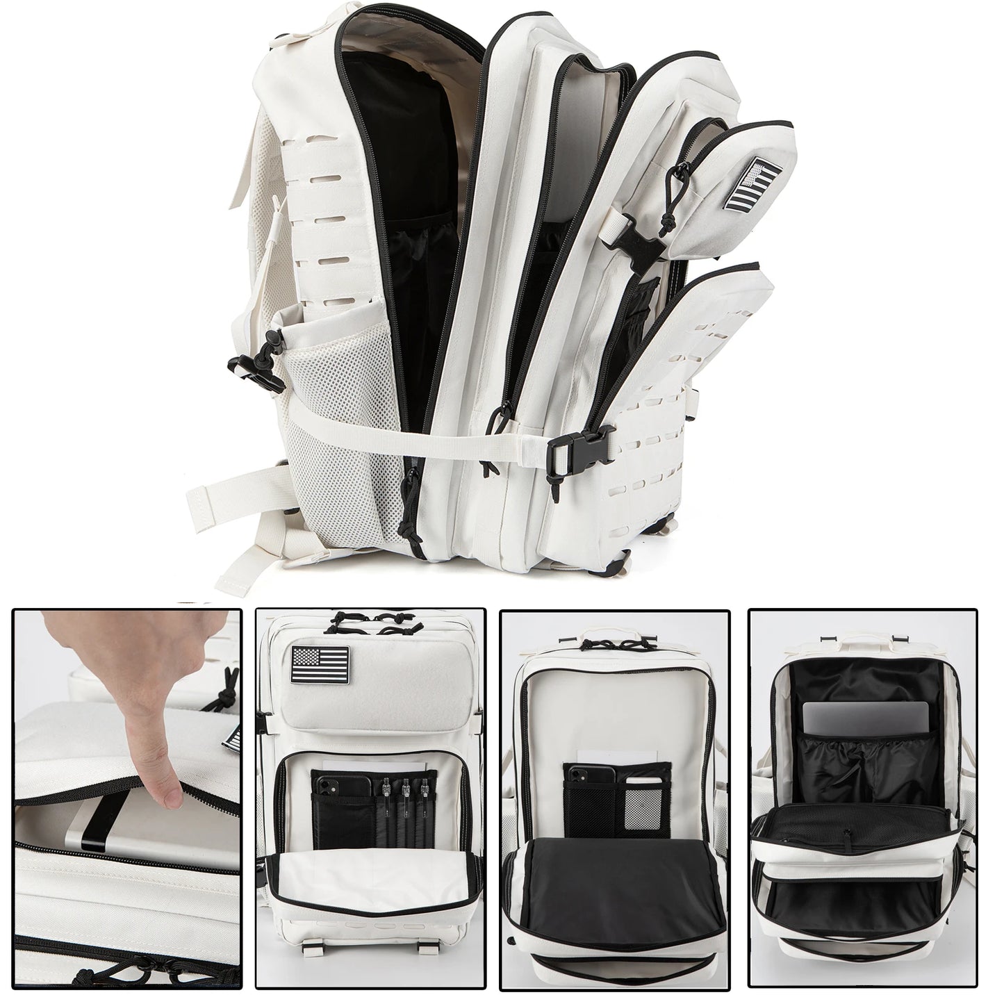 QT&QY Tactical Military Backpack - 25L/45L Army Assault Pack Bag for Men and Women - Small School Rucksack with Bottle Holder