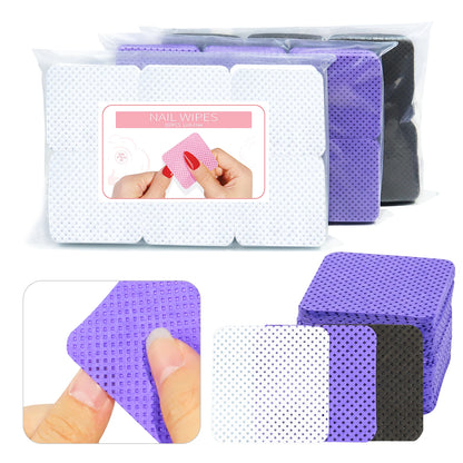 Lint-Free Nail Wipes - 300pcs Cotton Pads for Gel Polish Removal & Nail Cleaning