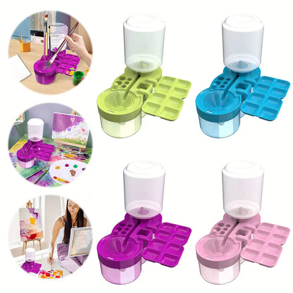 Automatic Paint Brush Washer with Drain Button – Water Circulation Cleaner for Acrylic & Water-Based Brushes