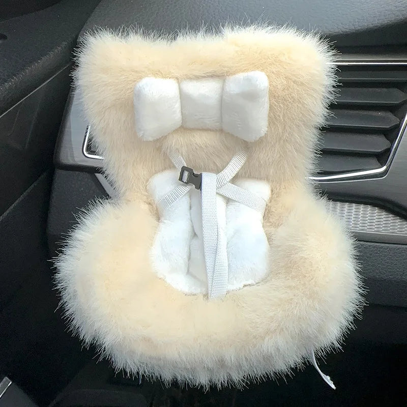 Labubu Car Doll Safety Seat – Kawaii Plush Aromatherapy Air Freshener for Ob11 & Dolls up to 18cm